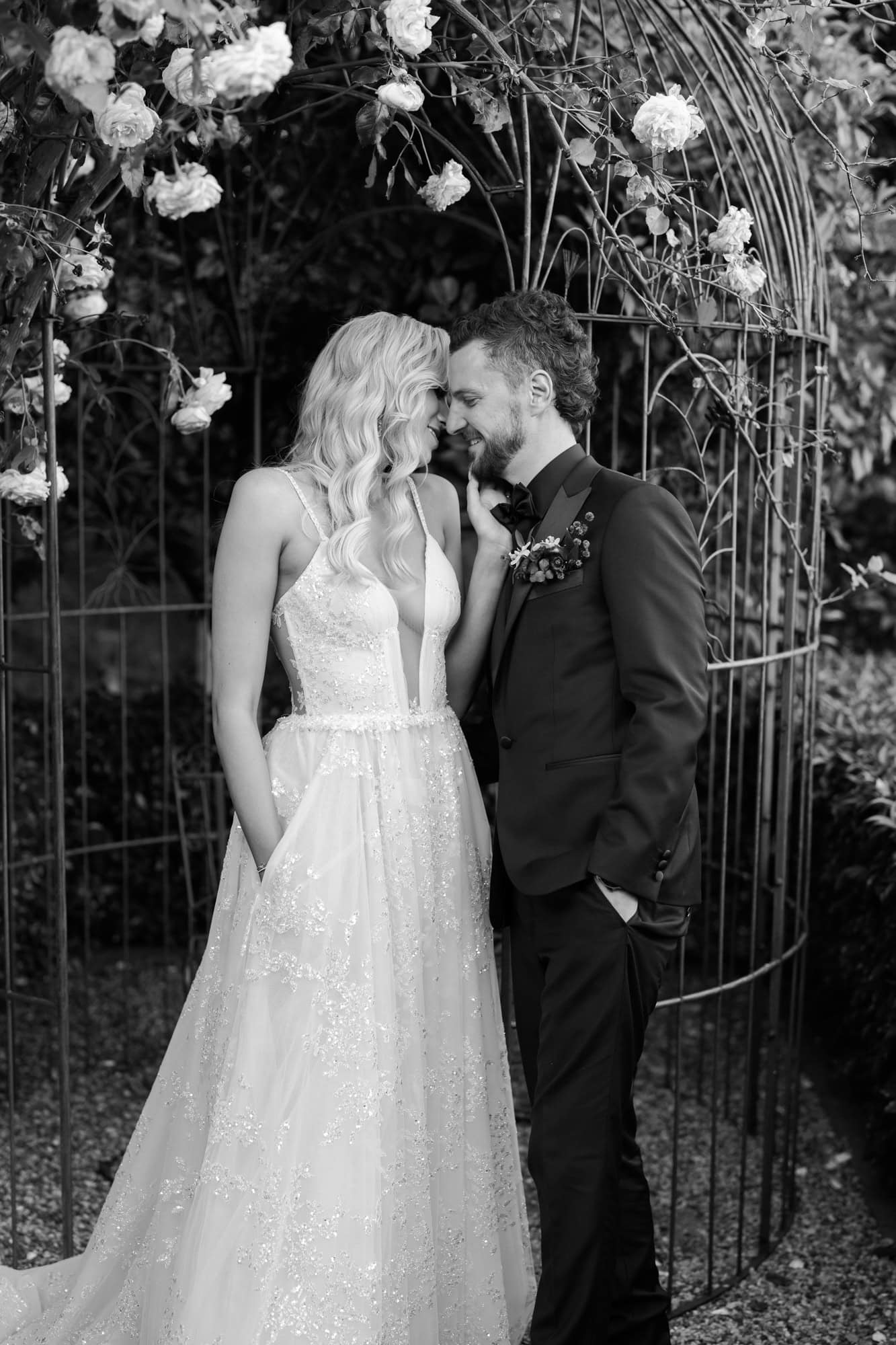 wedding photos Perth bride touching groom on face